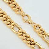 Pulso Figaro Trenzado 10.5gr / 21cm / 8.4mm Oro Amarillo +4 18K ©