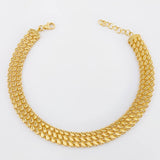 Pulso Hojas Triple Espiga 7.4gr / 18cm-20cm / 7.7mm Oro Amarillo 18K