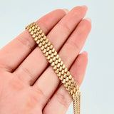 Pulso Hojas Triple Espiga 7.4gr / 18cm-20cm / 7.7mm Oro Amarillo 18K