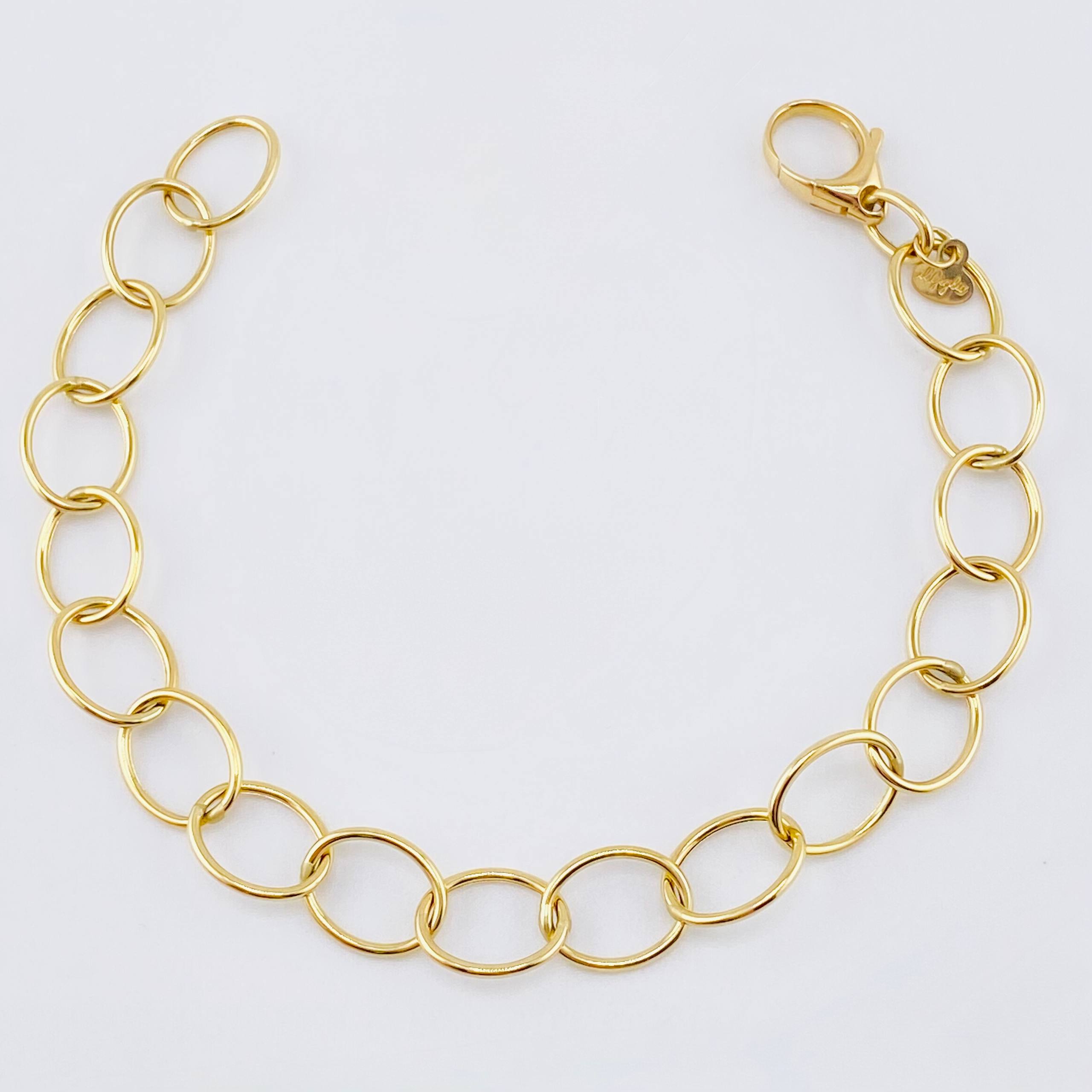 Pulso Aro Seguido Burbuja 3.4gr / 18cm / 8.7mm Oro Amarillo +3 18K ©