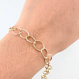 Pulso Aro Seguido Burbuja 3.4gr / 18cm / 8.7mm Oro Amarillo +3 18K ©