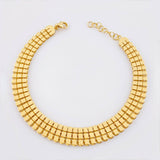 Pulso Cuadros Triple Espiga 9gr / 18.5cm-19.5cm / 8.9mm Oro Amarillo 18K
