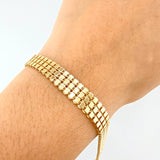 Pulso Cuadros Triple Espiga 9gr / 18.5cm-19.5cm / 8.9mm Oro Amarillo 18K