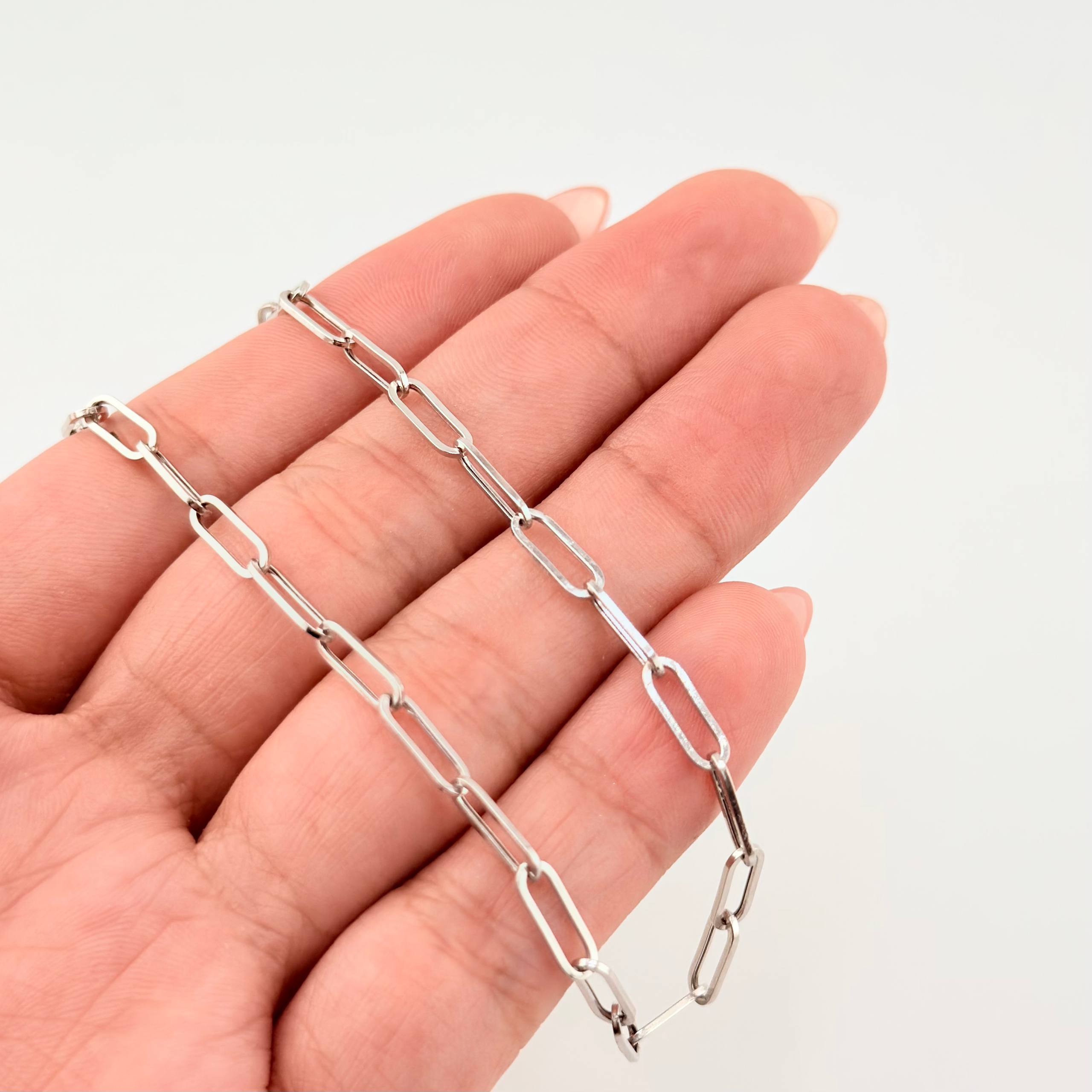 Cadena Cajon 4.85gr / 50cm / 3.3mm Oro Blanco +3 18K *