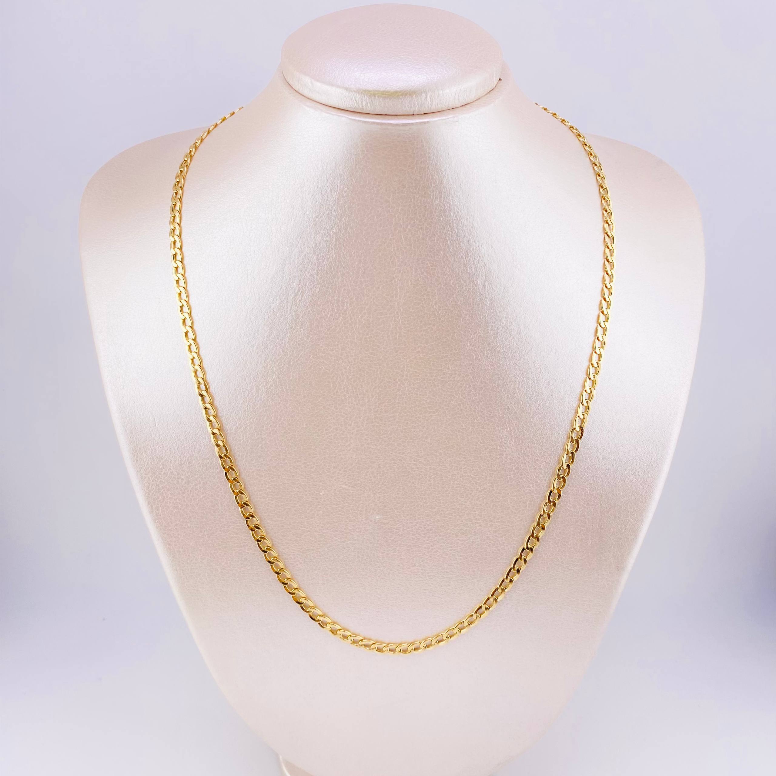 Cadena Cubana 6.45gr / 50cm / 4mm Oro Amarillo +1 18K *