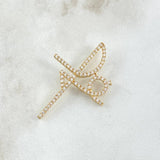 Dije Fé Tupida 3.05gr / 3.8cm / Circones Blancos Oro Amarillo 18K