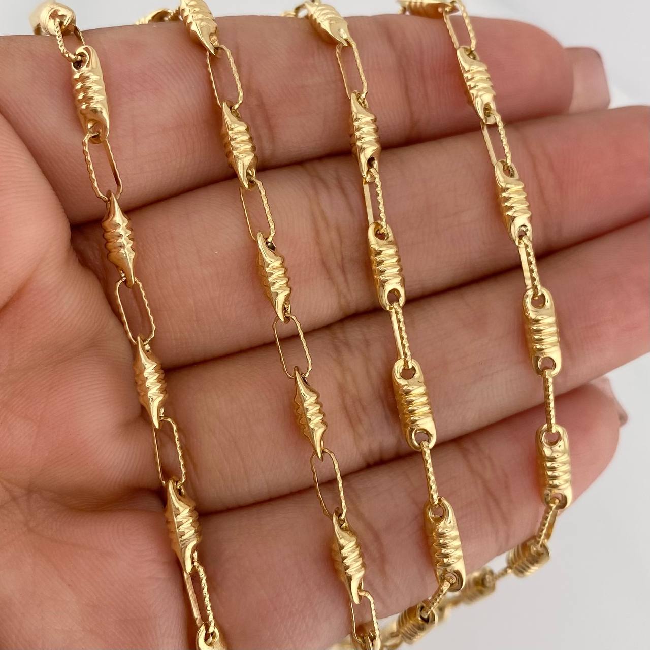Cadena Rustica Barril 10.25 g / 61.5 cm / 3 mm Oro Amarillo 18K