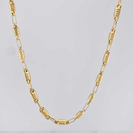 Cadena Rustica Barril 12.35 g / 61 cm / 3.75 mm Oro Amarillo 18K