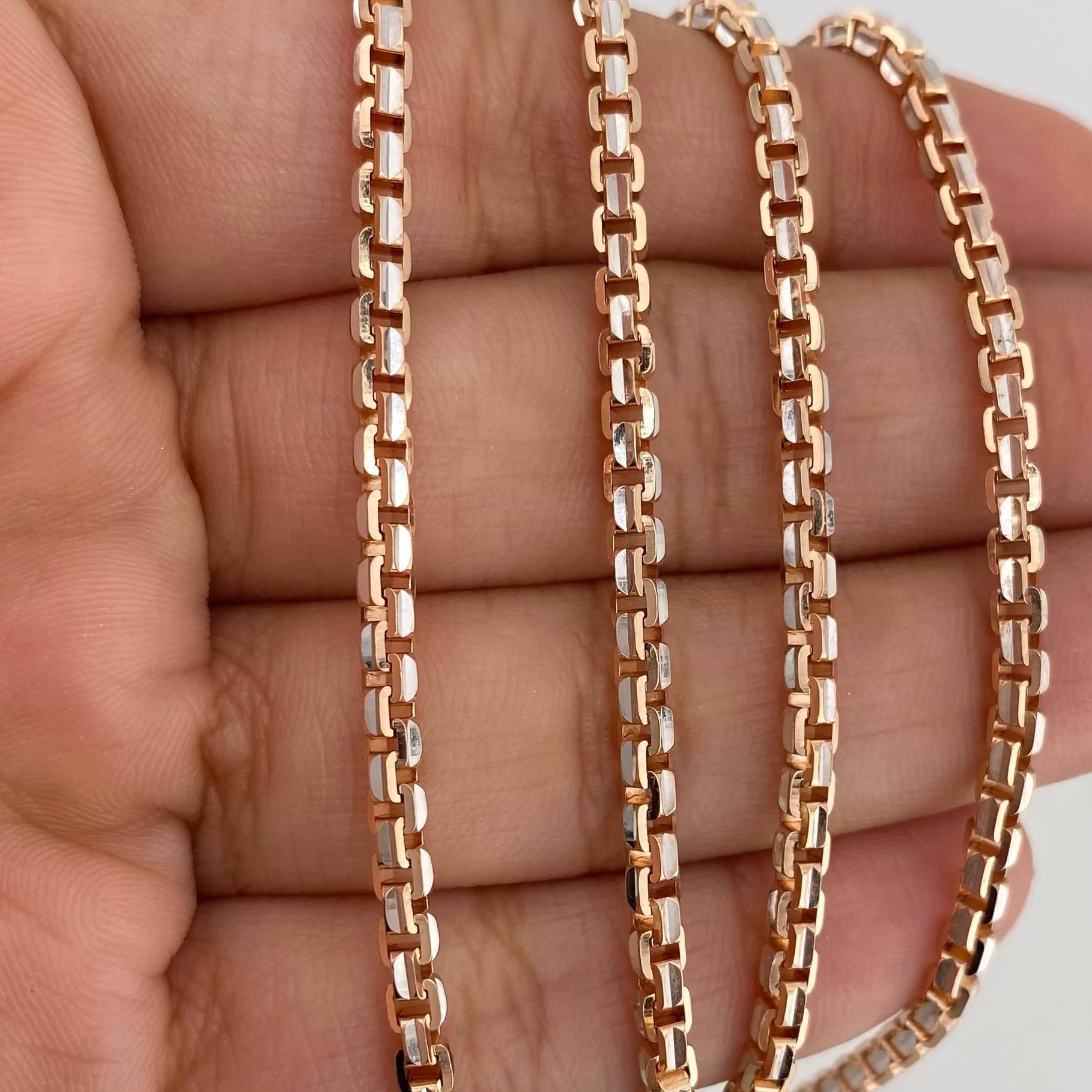 Cadena Veneciana 27.65 g / 60.3 cm / 2.9 mm Dos Oros Blanco Rosa 18K