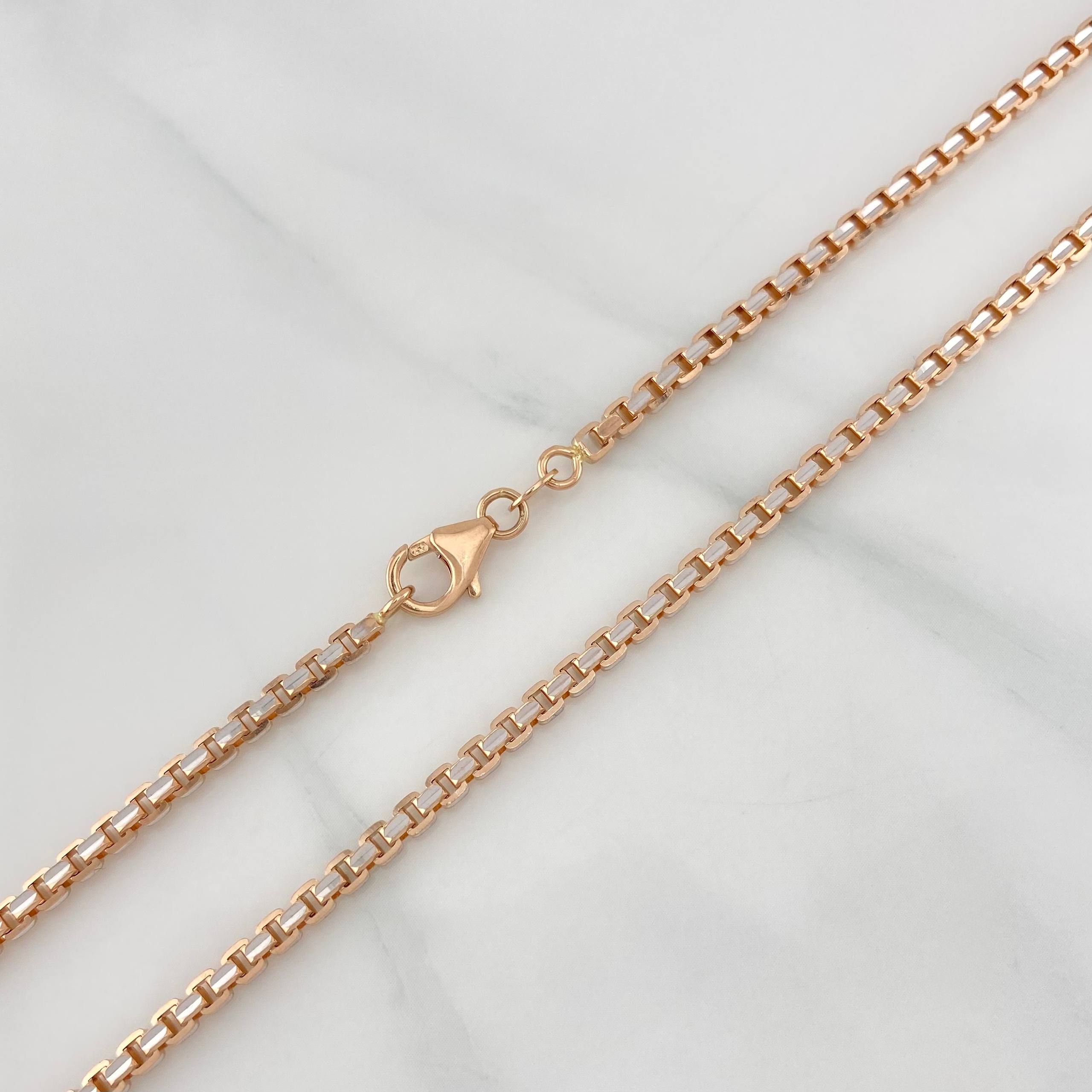 Cadena Veneciana 27.65 g / 60.3 cm / 2.9 mm Dos Oros Blanco Rosa 18K