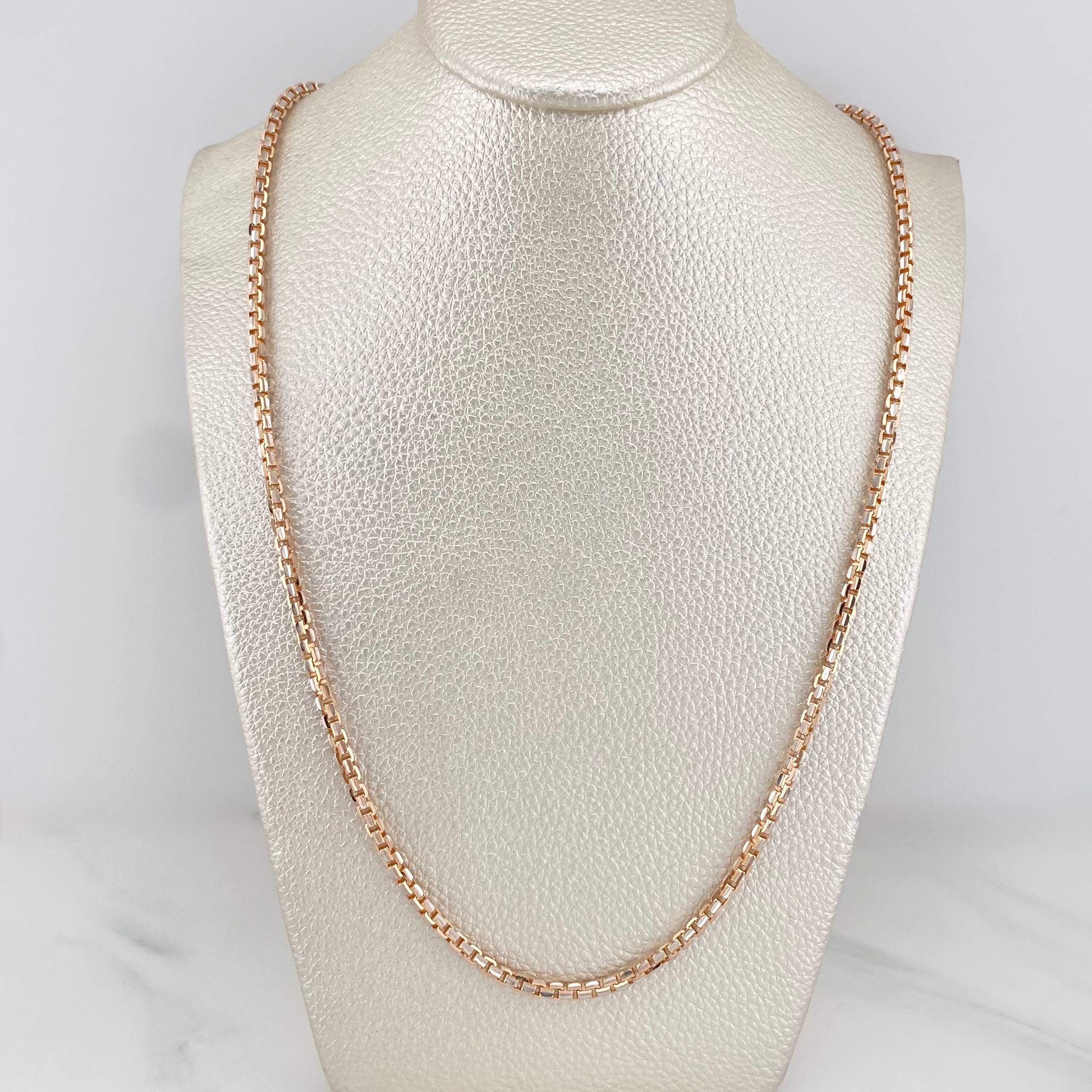 Cadena Veneciana 27.65 g / 60.3 cm / 2.9 mm Dos Oros Blanco Rosa 18K