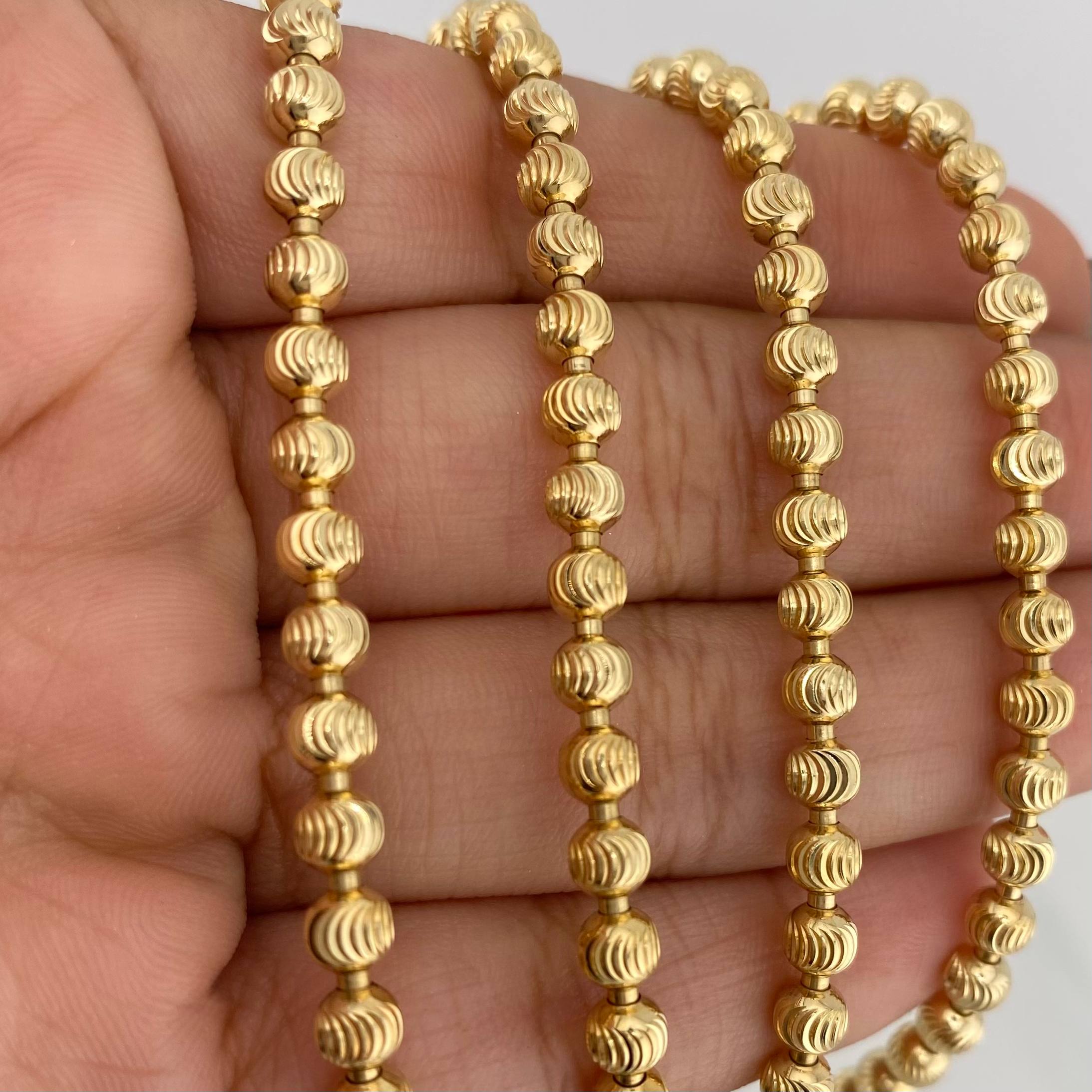 Cadena Militar Luna Diamantada 32.85 g / 71.4 cm / 3.9 mm Oro Amarillo 18K