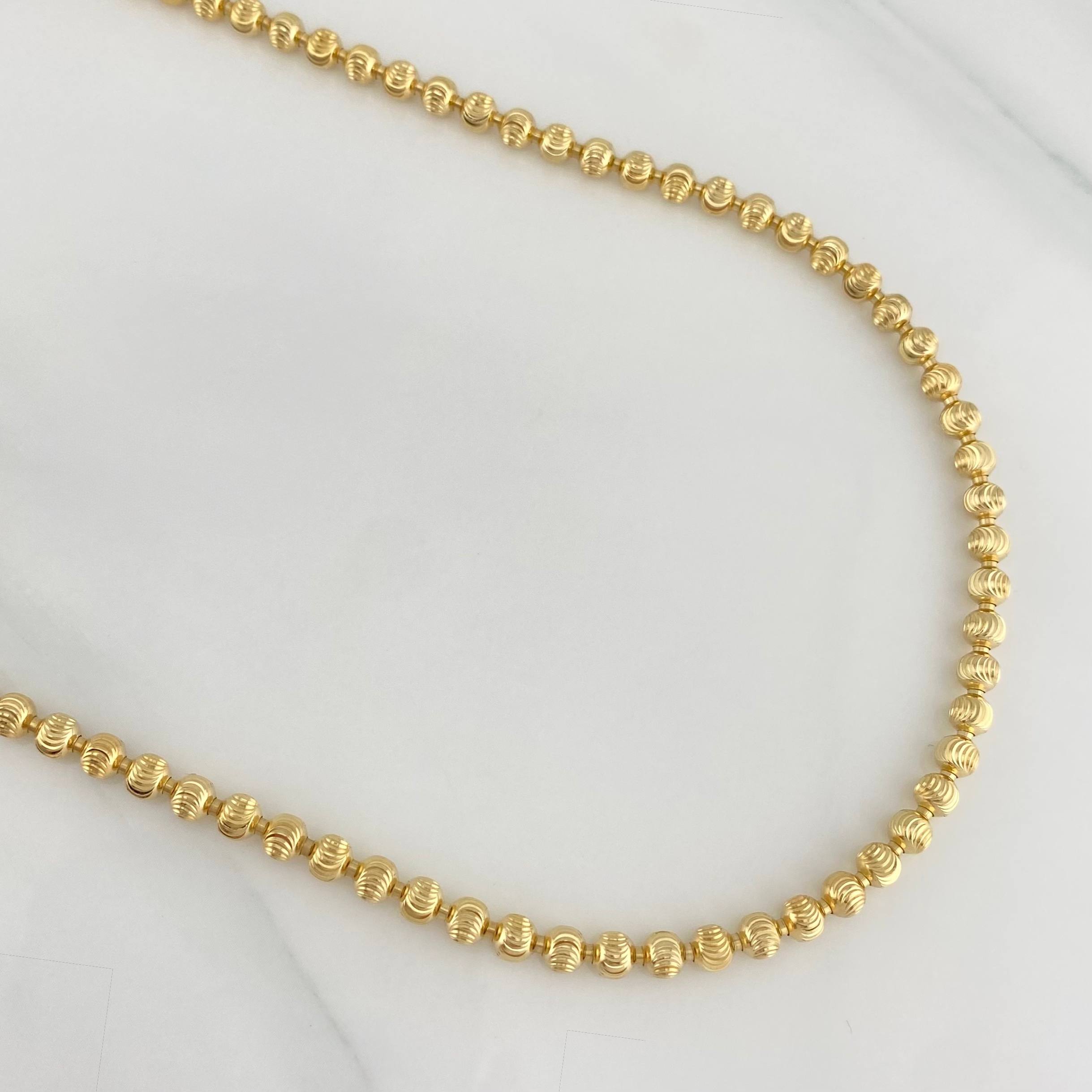 Cadena Militar Luna Diamantada 32.85 g / 71.4 cm / 3.9 mm Oro Amarillo 18K