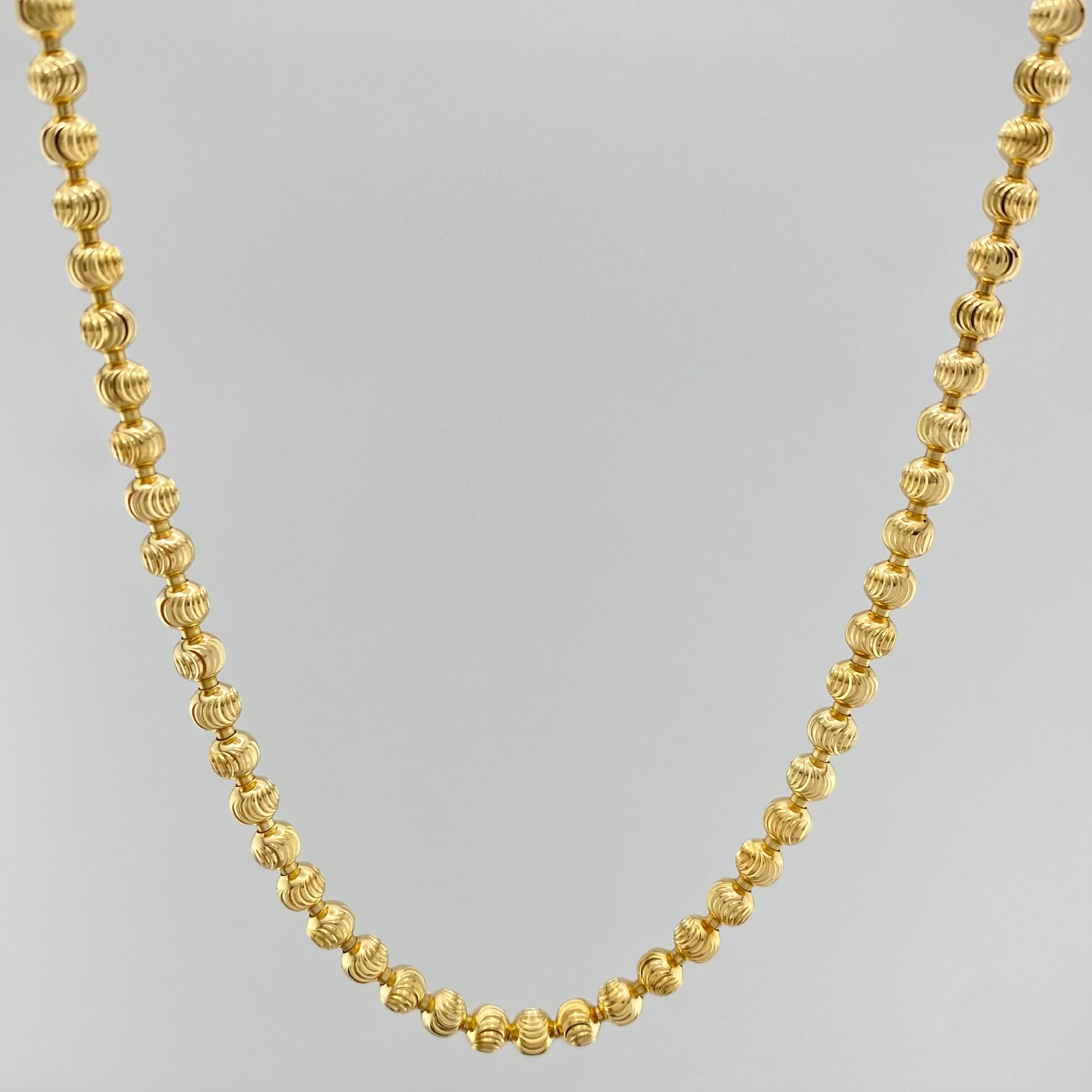 Cadena Militar Luna Diamantada 32.85 g / 71.4 cm / 3.9 mm Oro Amarillo 18K