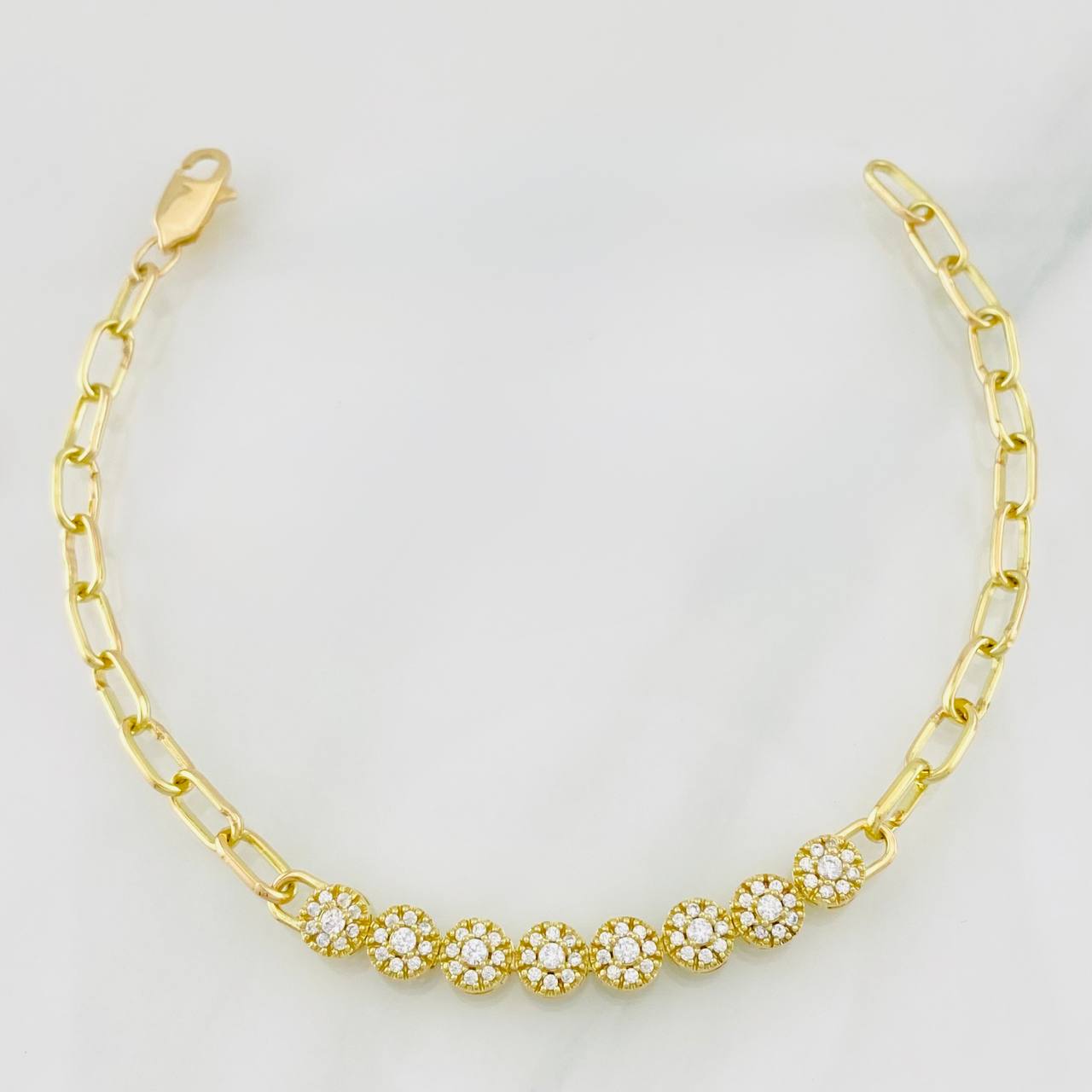 Pulso Tennis Cajón 6.95g / 18cm / 3.81mm Oro Amarillo 18K