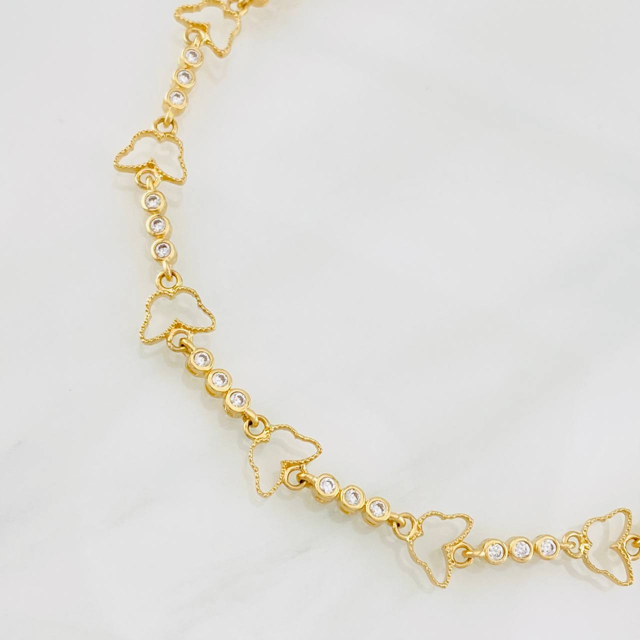 Pulso Tennis Mariposas 6.15g / 19cm / 2.7mm Oro Amarillo 18K