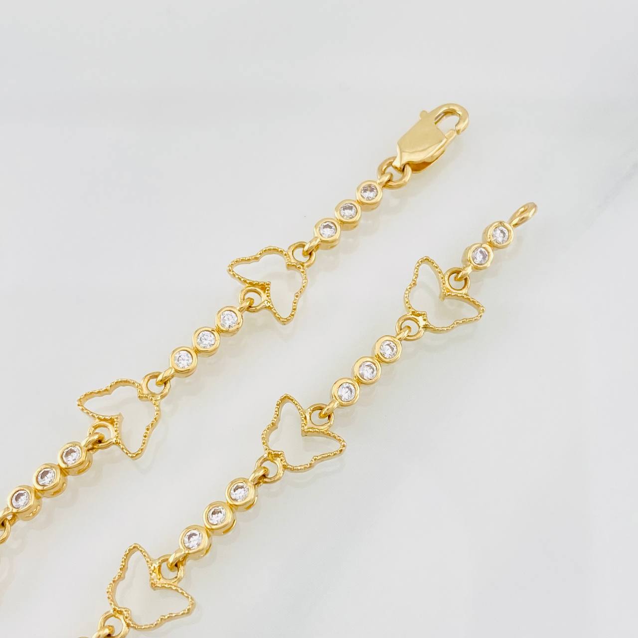 Pulso Tennis Mariposas 6.15g / 19cm / 2.7mm Oro Amarillo 18K