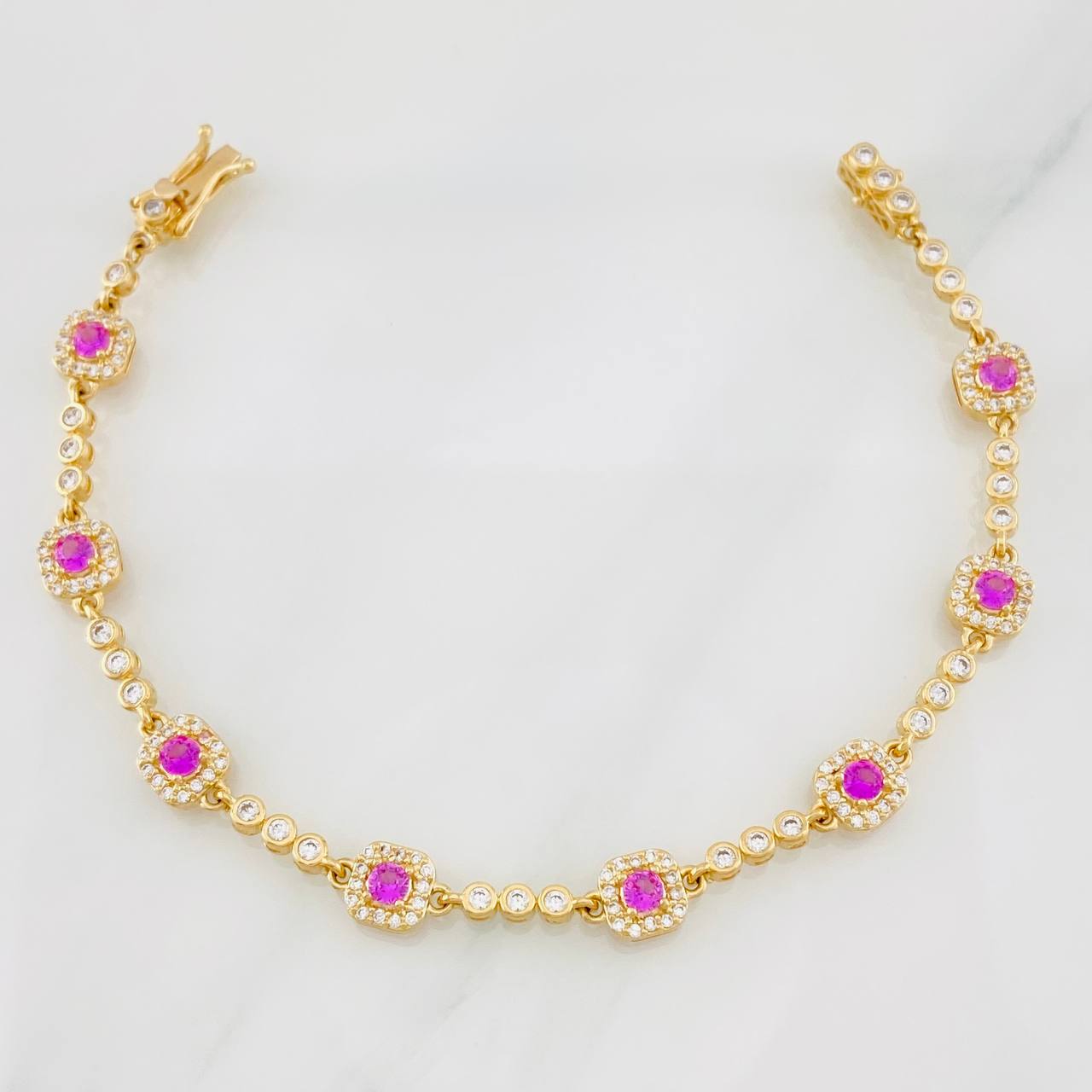 Pulso Tennis Halo 9.3g / 17.4cm / 2.67mm Oro Amarillo 18K