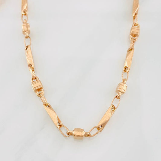 Cadena Rustica Barril 12.75g / 60cm / 4.4mm Oro Rosa 18K