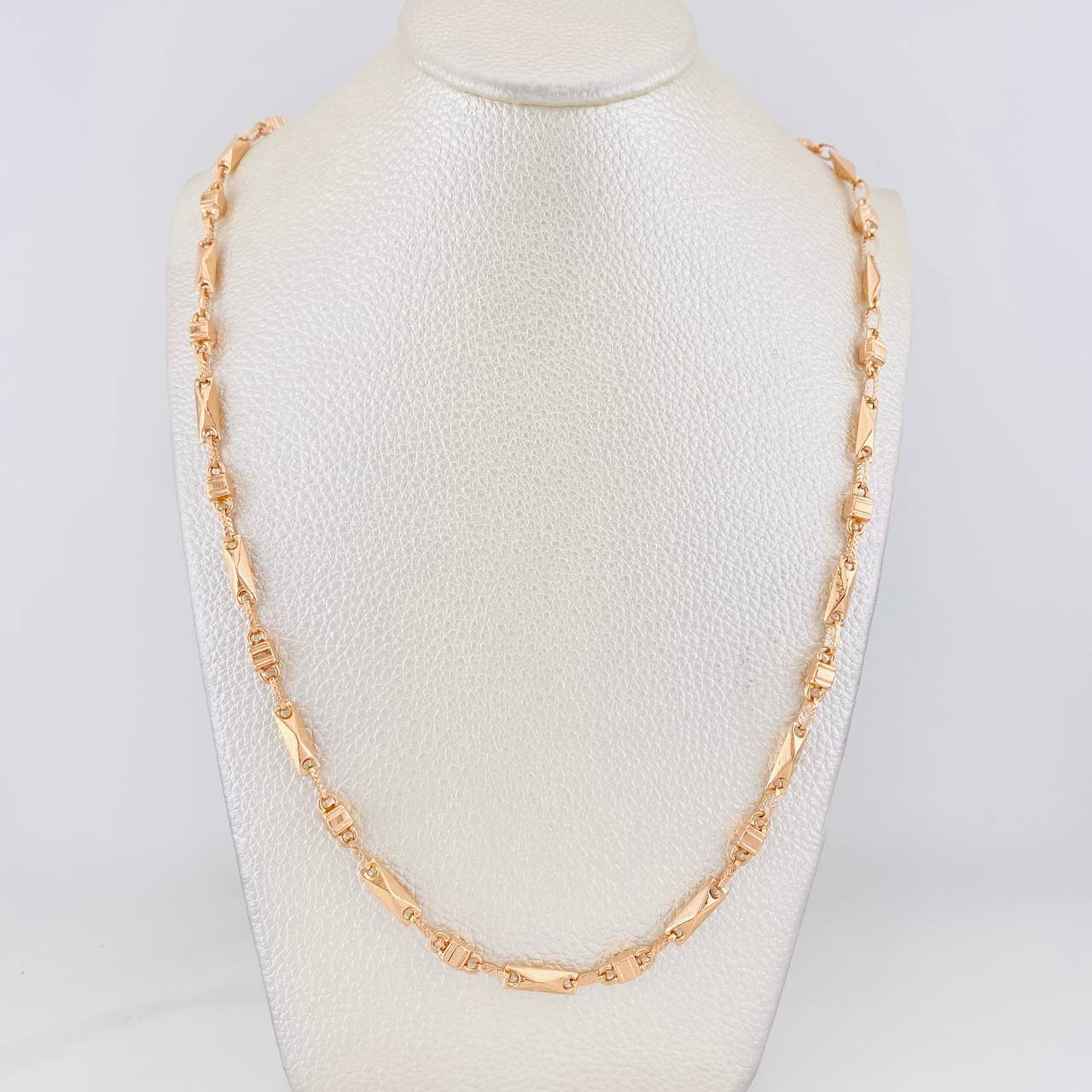 Cadena Rustica Barril 12.75g / 60cm / 4.4mm Oro Rosa 18K