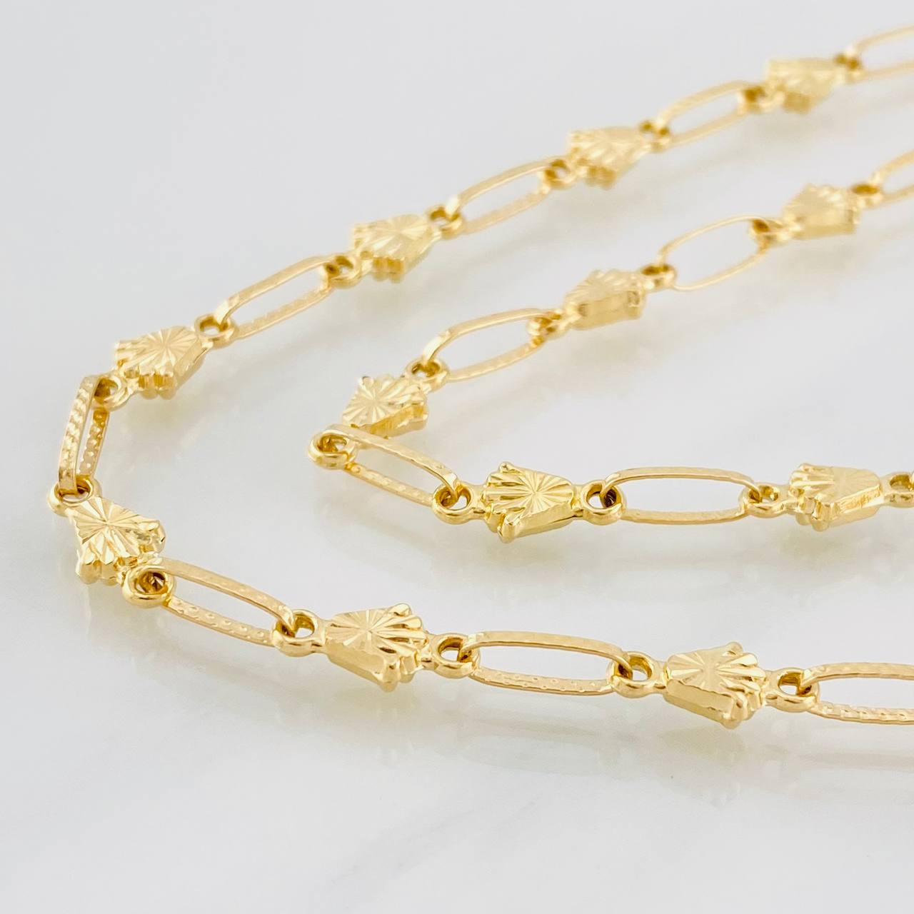 Cadena Rustica Corona 9.3g / 60cm / 4.95mm Oro Amarillo 18K