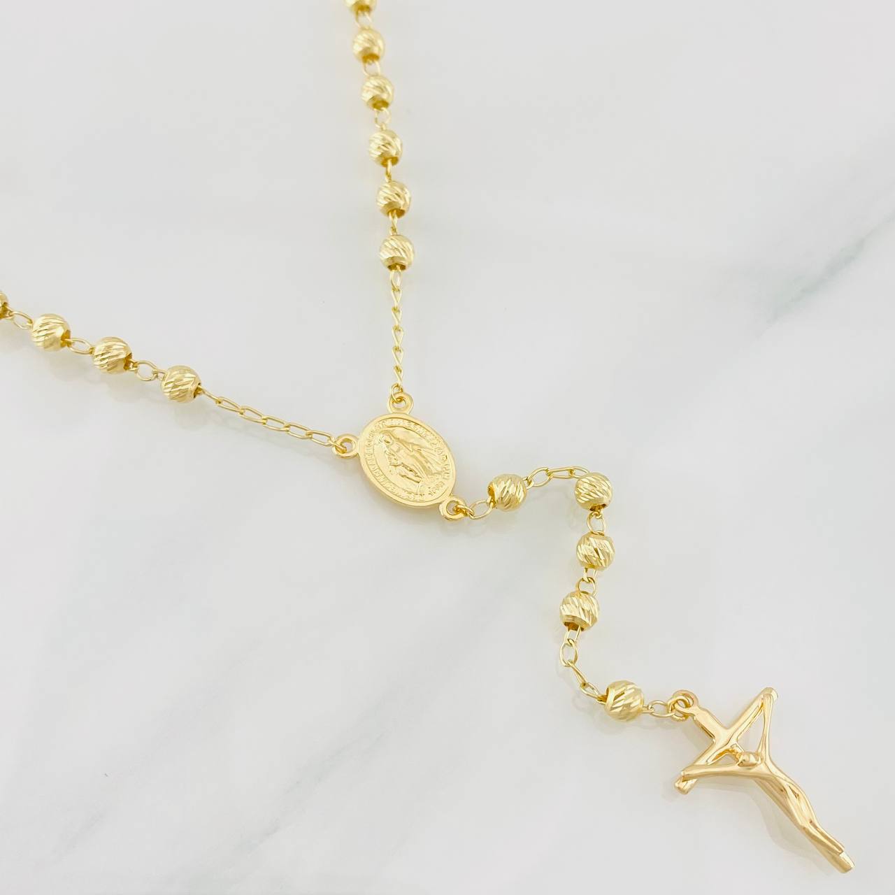 Rosario Virgen Milagrosa 10.4g / 60cm / 4mm Oro Amarillo 18K