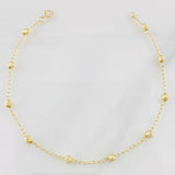 Tobillera Espiga Bolas 2.2g / 24.5cm / 4mm Oro Amarillo 18K