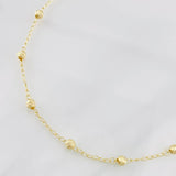 Tobillera Espiga Bolas 2.25g / 24.1cm / 4mm Oro Amarillo 18K