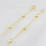 Tobillera Espiga Bolas 2.2g / 24.5cm / 4mm Oro Amarillo 18K