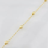 Tobillera Espiga Bolas 2.25g / 24.1cm / 4mm Oro Amarillo 18K