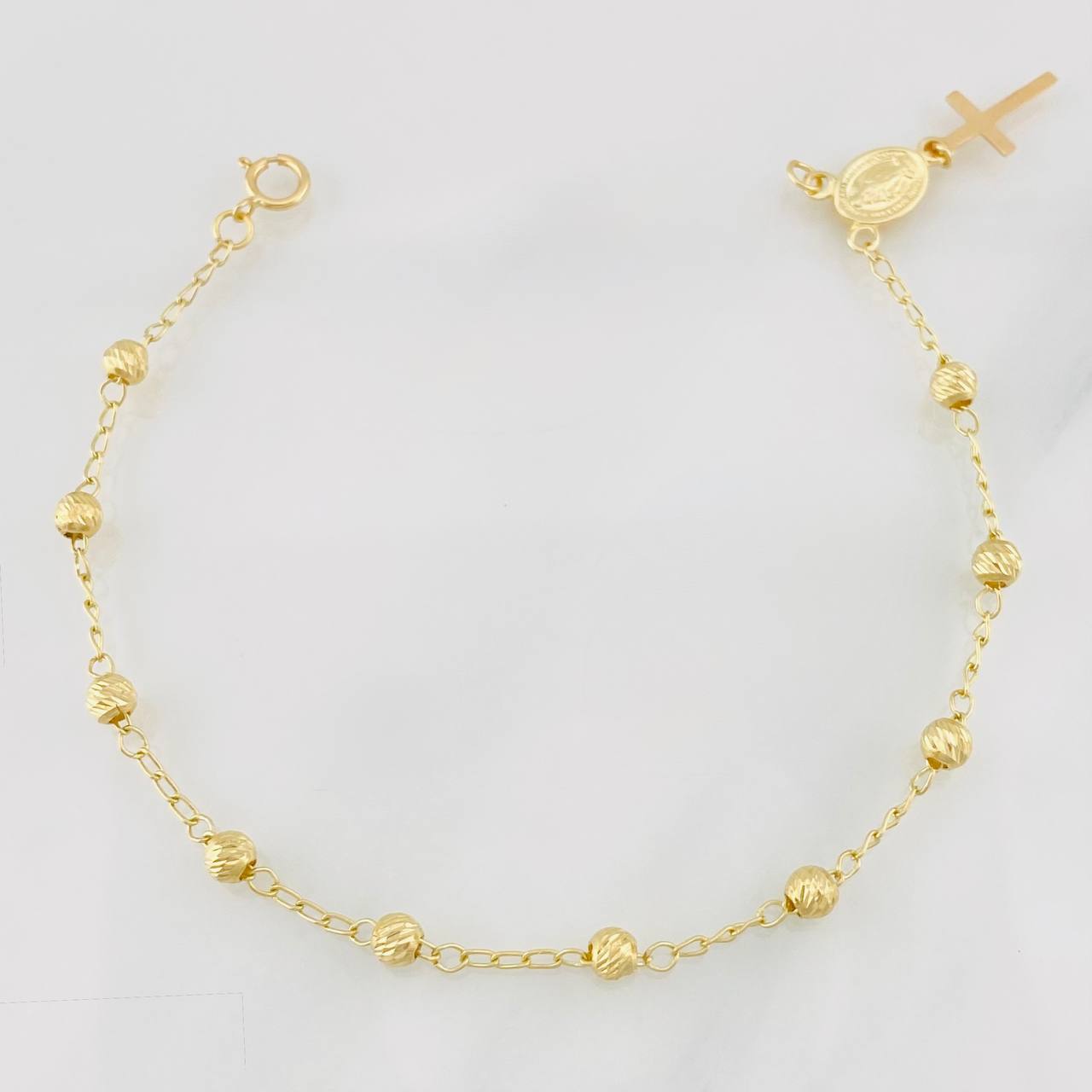 Pulso Denario Virgen Milagrosa 3.1g / 20cm / 4mm Oro Amarillo 18K