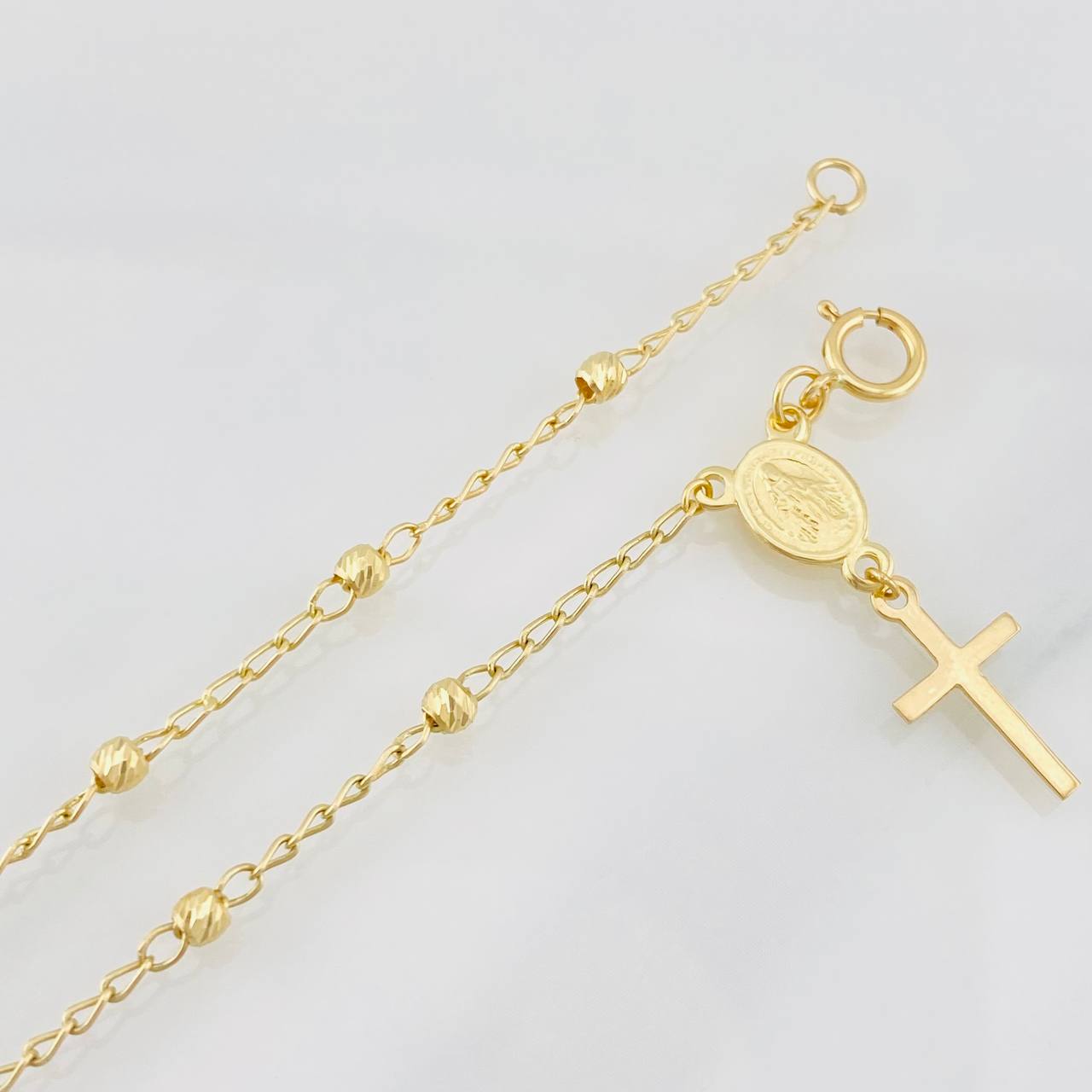 Pulso Denario Virgen Milagrosa 2.3g / 20.3cm / 3mm Oro Amarillo 18K