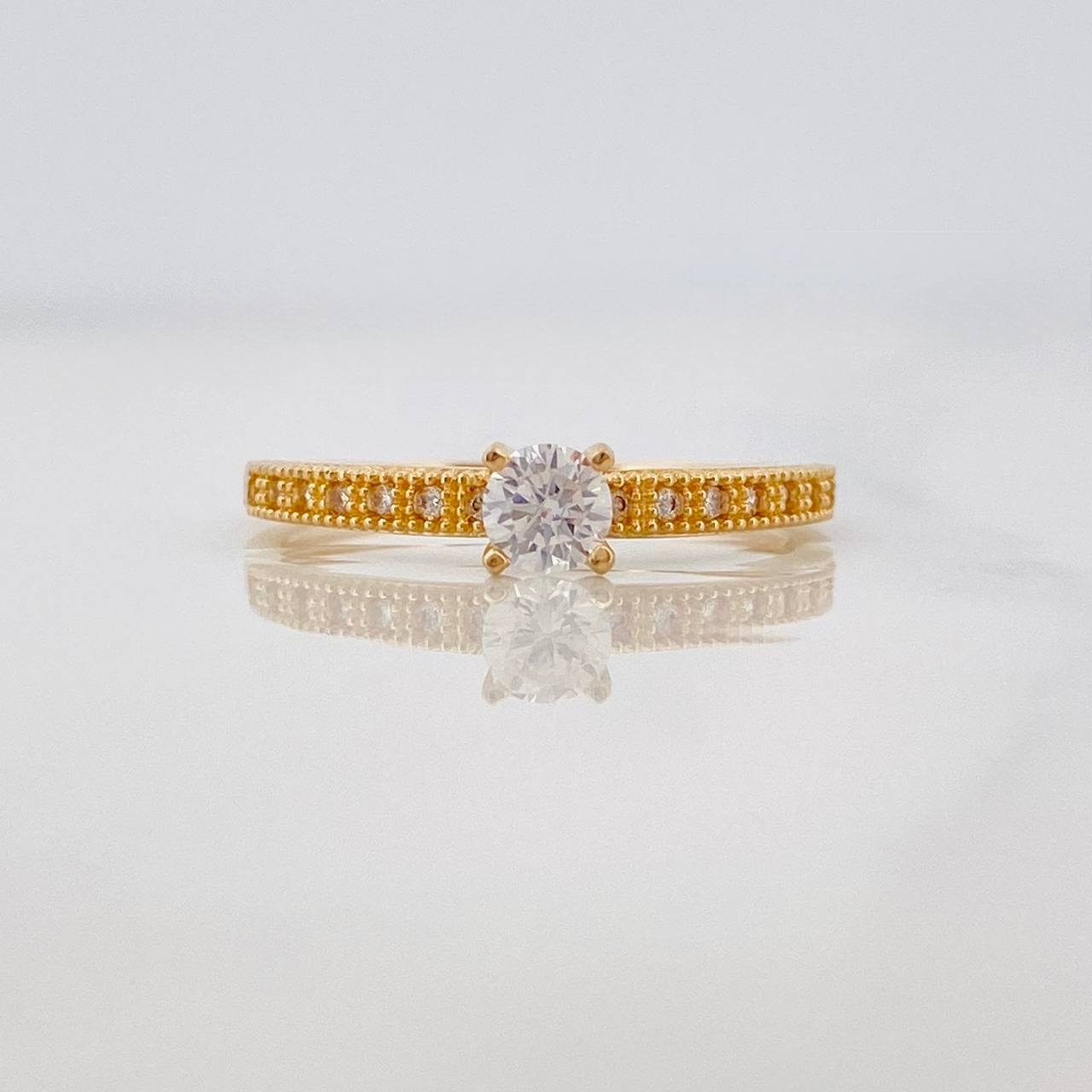 Anillo Solitario Churumbela 1.85g / T7 Oro Amarillo 18K