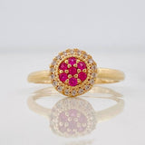 Anillo Halo Tupido 1.75g / T5 3/4 Oro Amarillo 18K