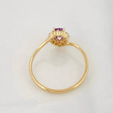 Anillo Halo Gota 1.55g / T6 Oro Amarillo 18K