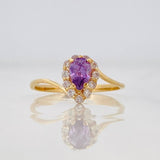 Anillo Halo Gota 1.55g / T6 Oro Amarillo 18K