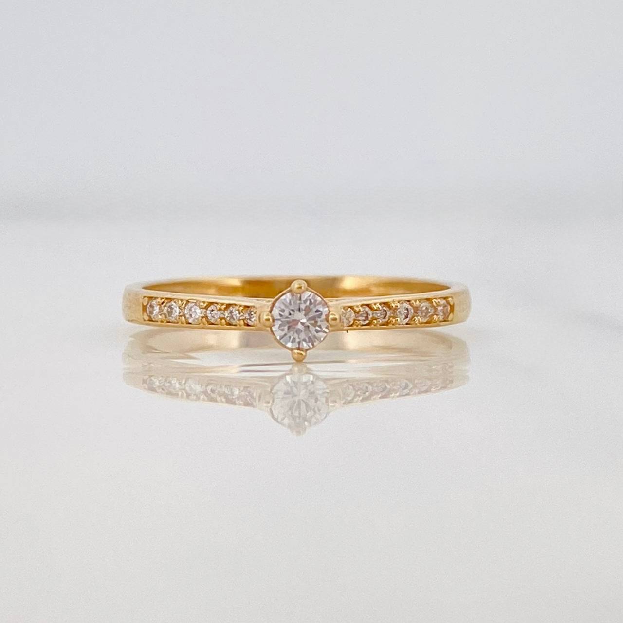 Anillo Solitario Churumbela 1.75g / T7 Oro Amarillo 18K