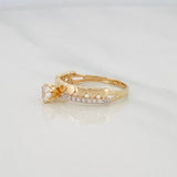 Anillo Solitario Churumbela Corazones 2.3g / T6 1/4 Dos Oros Amarillo Blanco 18K