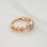 Anillo Corazon 2.9g / T6 Dos Oros Blanco Rosa 18K