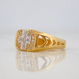 Anillo Cruz 4.3g / T9 1/2 Dos Oros Amarillo Blanco 18K