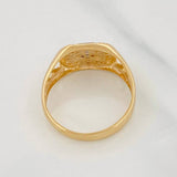 Anillo Cruz 4.3g / T9 1/2 Dos Oros Amarillo Blanco 18K