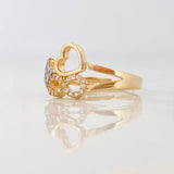 Anillo Figuras 2.6g / T5 3/4 Dos Oros Amarillo Blanco 18K