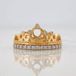 Anillo Corona 3.95g / T6 1/4 Dos Oros Amarillo Blanco 18K