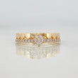 Anillo Solitario Churumbela Corazones 2.3g / T6 1/4 Dos Oros Amarillo Blanco 18K