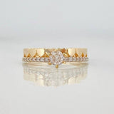 Anillo Solitario Churumbela Corazones 2.3g / T6 1/4 Dos Oros Amarillo Blanco 18K