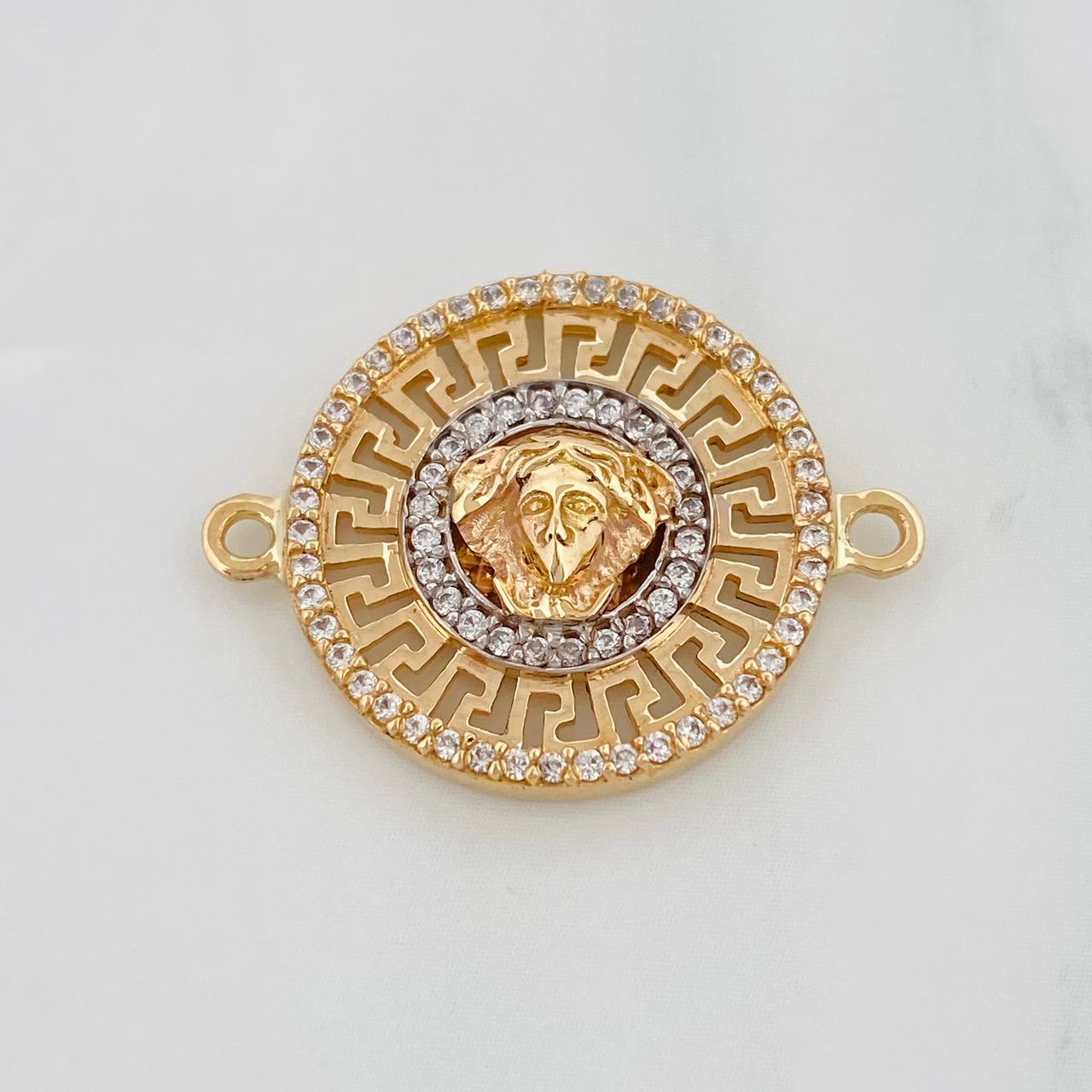 Herraje Medusa 3g / 2.5cm Dos Oros Amarillo Blanco 18K
