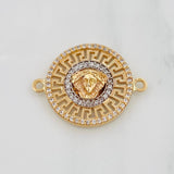 Herraje Medusa 3g / 2.5cm Dos Oros Amarillo Blanco 18K