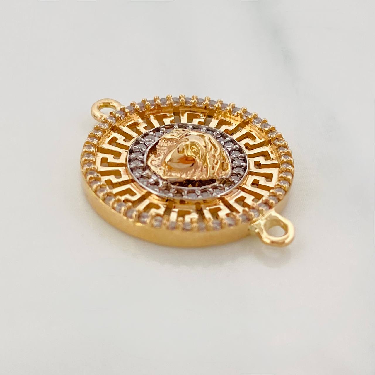 Herraje Medusa 3g / 2.5cm Dos Oros Amarillo Blanco 18K