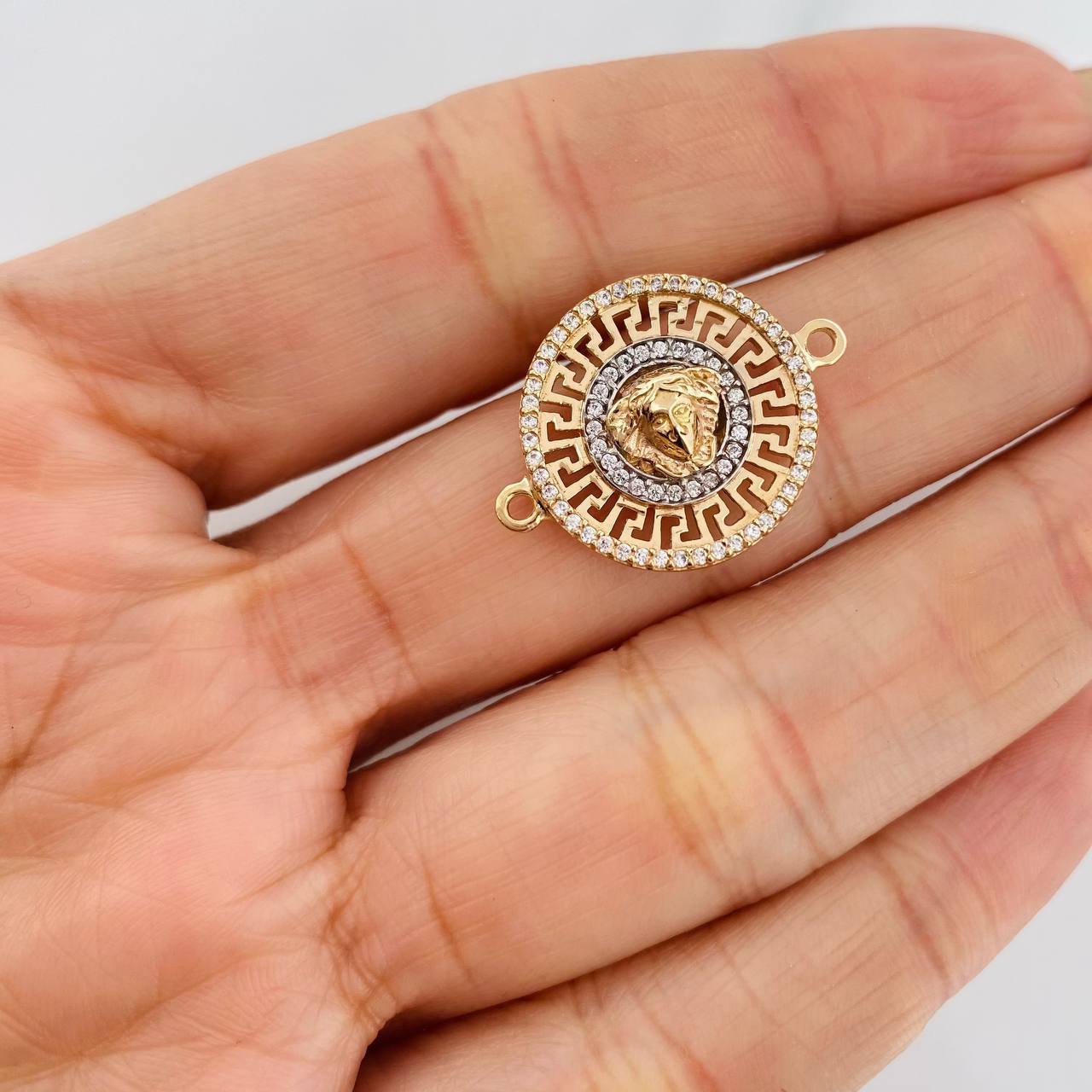Herraje Medusa 3g / 2.5cm Dos Oros Amarillo Blanco 18K
