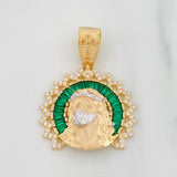 Dije Rostro de Cristo 7.2g / 3.4cm Dos Oros Amarillo Blanco 18K